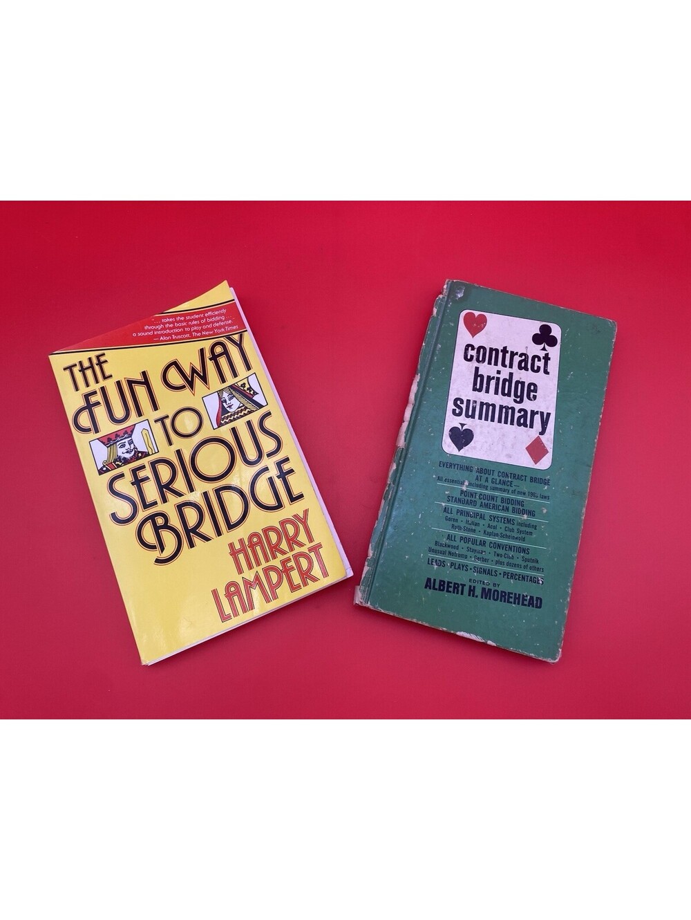 Pair of Vintage Bridge Card Game Books - 1963 & 1980 - Worn Condition